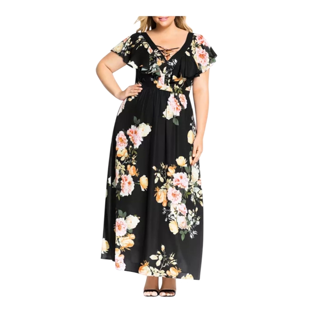 Floral Black Maxi Dress